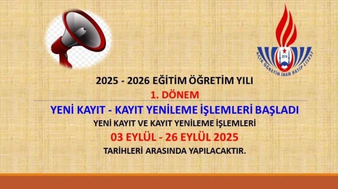 Açık Lise Kayıt Duyurusu